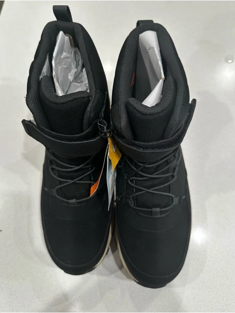 Cat & Jack Black Kids Winter Boots with White Sole